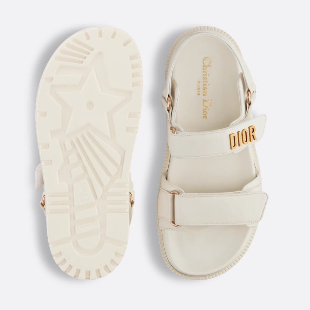 Authentic - Christian Dior DiorAct Sandals - Lambskin - Women’s Gold Shoes EU 41